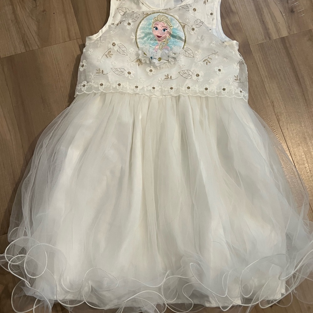 Disney White Elsa Frozen Formal Dress for Kids